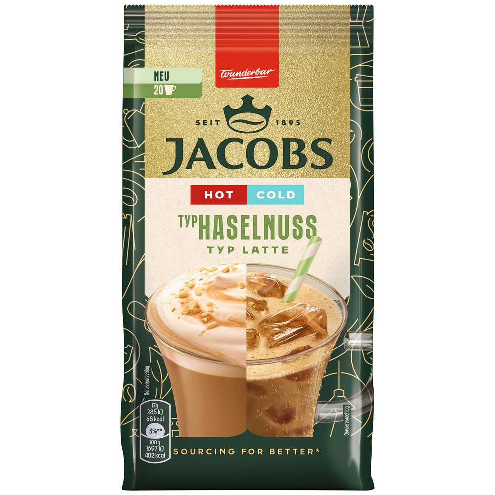 Produktabbildung Jacobs Kaffee Crema Hot&Cold, Haselnuss-Latte