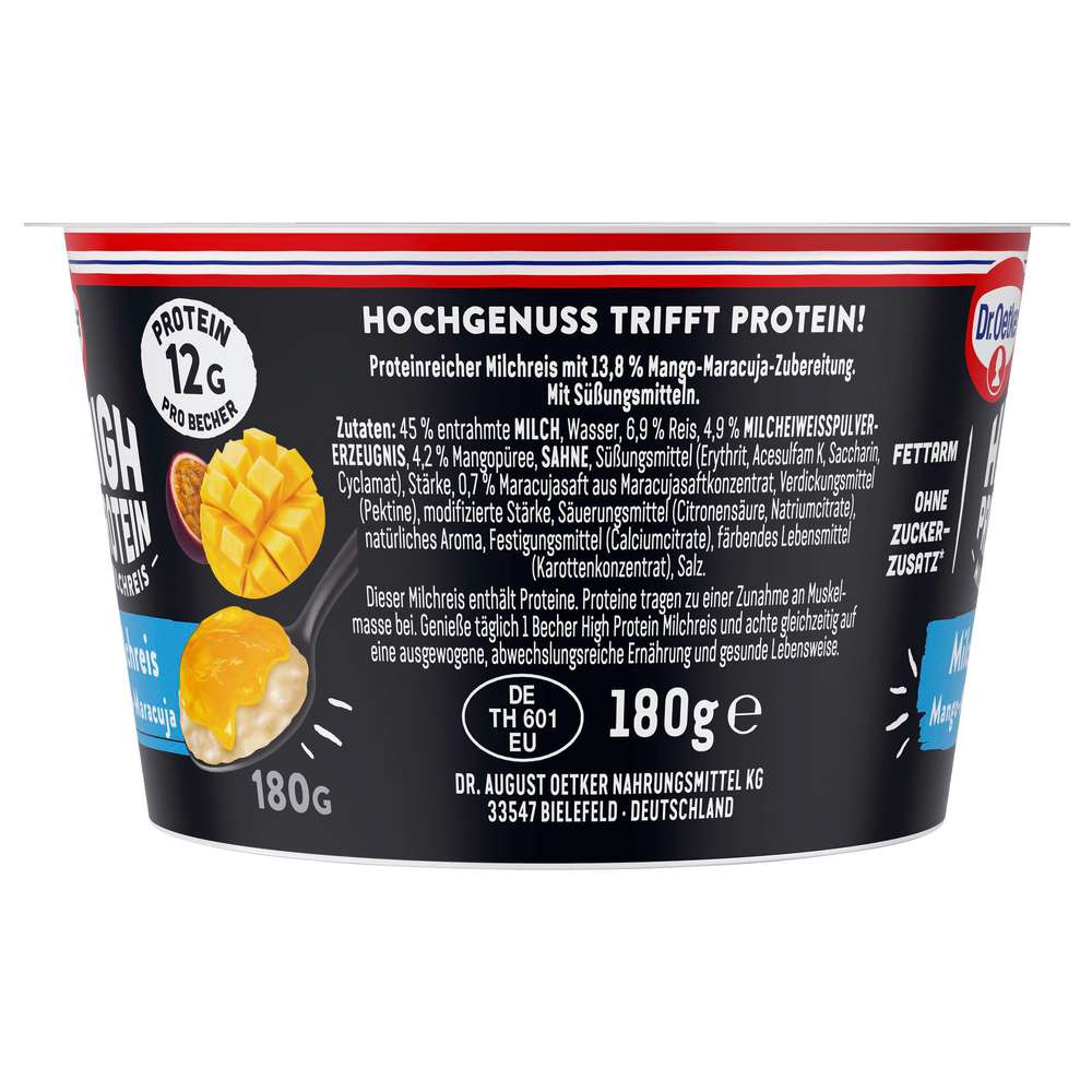 Produktabbildung Dr. Oetker High Protein Milchreis Mango-Maracuja