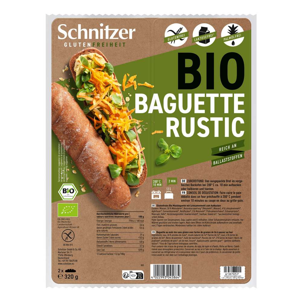 Produktabbildung Schnitzer Bio Baguette, Rustic
