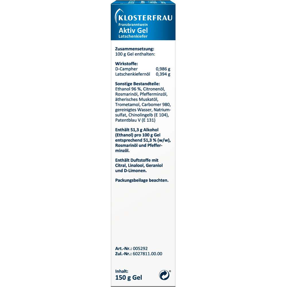 Produktabbildung Klosterfrau Franzbranntwein Gel Latschenkiefer
