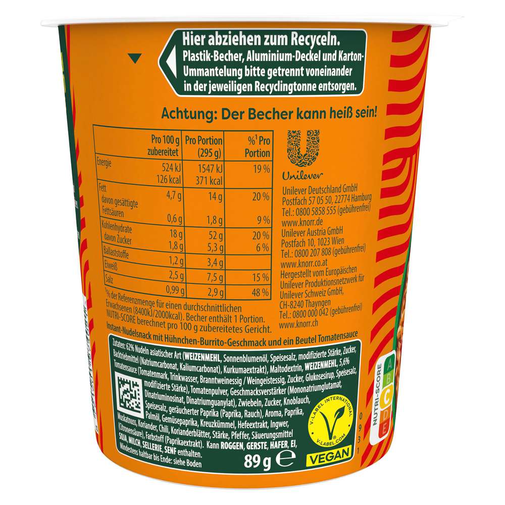 Produktabbildung Knorr Fusion Noodles, Chicken Burrito