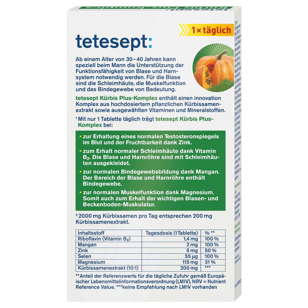 Produktabbildung tetesept Kürbis Plus Komplex