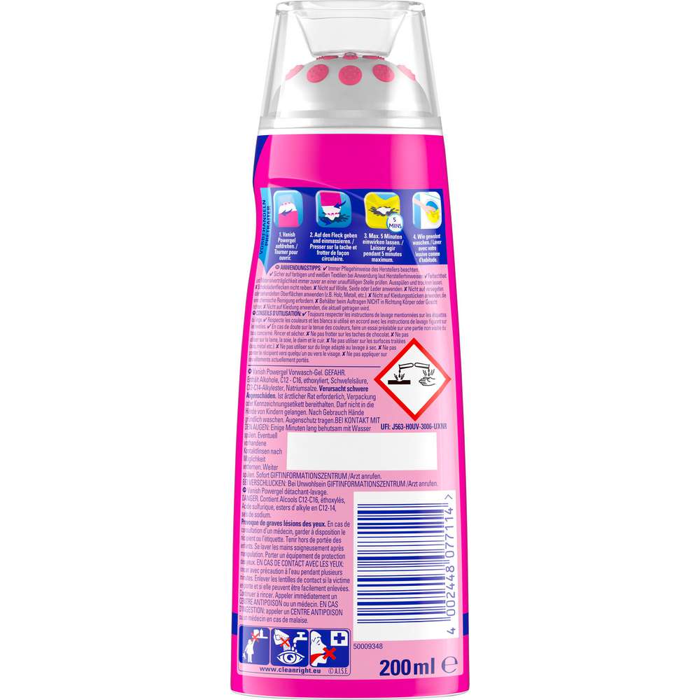 Produktabbildung Vanish Gold Oxi Action Fleckenentferner, Vorwasch Gel