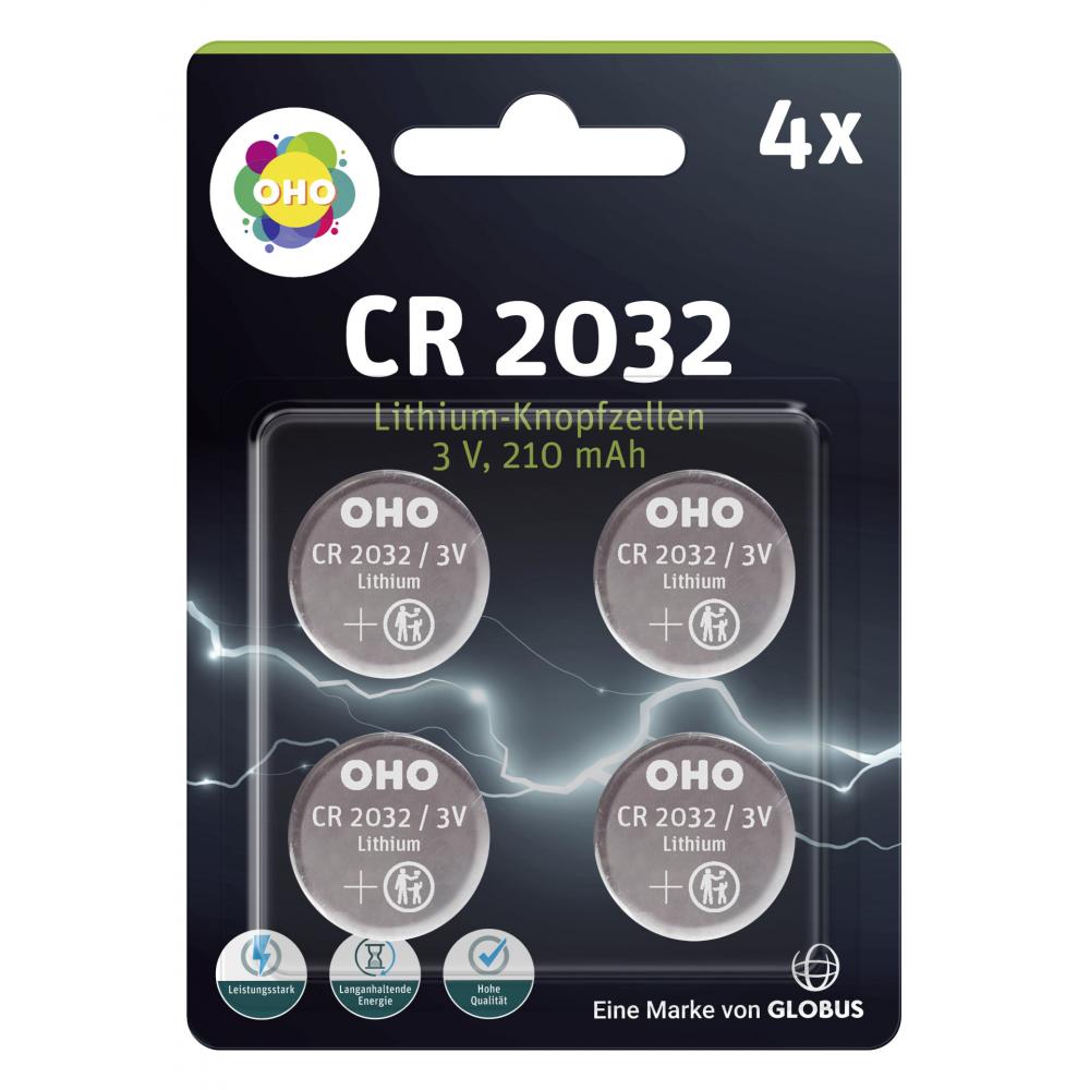 Produktabbildung keine Marke OHO Lithium-Knopfzelle Cr2032, 4er-Pack