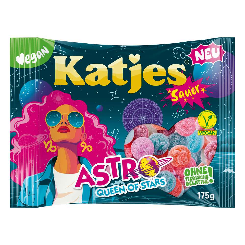 Produktabbildung Katjes Fruchtgummi Astro Queen of Stars, vegan