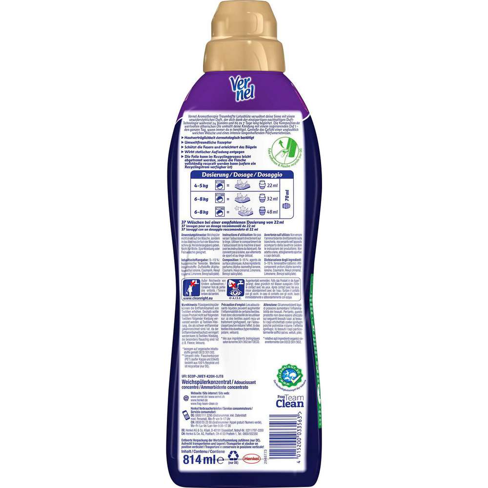 Produktabbildung Vernel Weichspüler Aroma Therapie, Lotusblüte