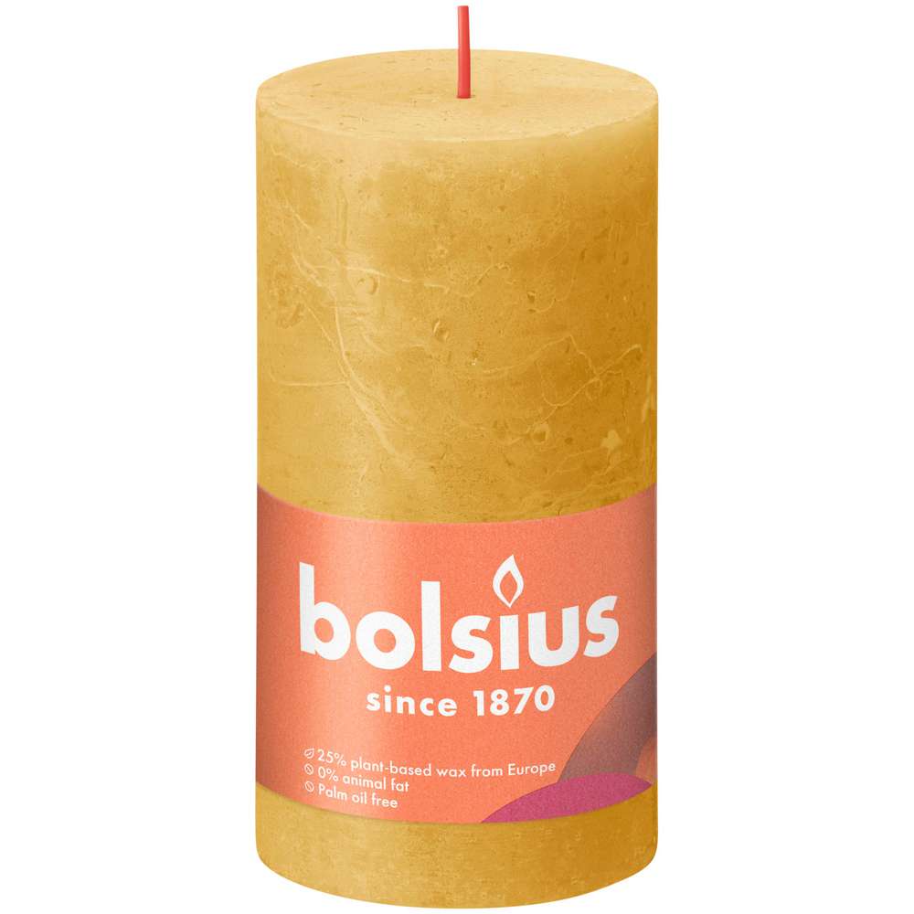 Produktabbildung Bolsius Rustik Kerze 13x6,8cm, Honigwabengelb