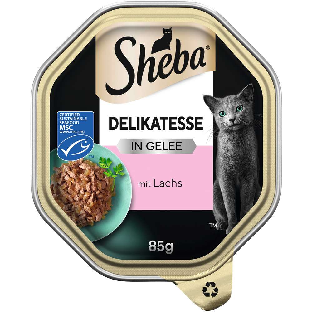 Produktabbildung Sheba Katzen-Nassfutter Delikatesse, Lachs/Geschnetzeltes