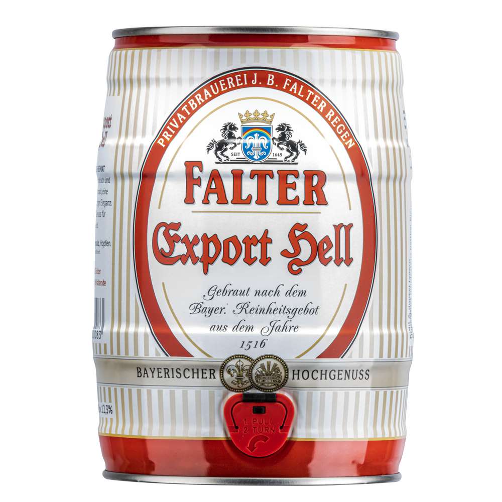 Produktabbildung Falter Export Bier Hell Partyfass 5,3%
