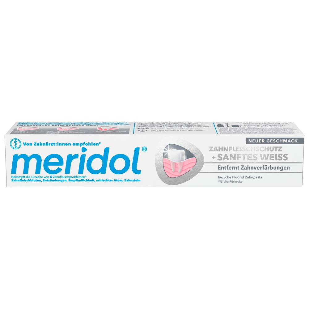 Produktabbildung meridol Zahncreme, sanftes weiß