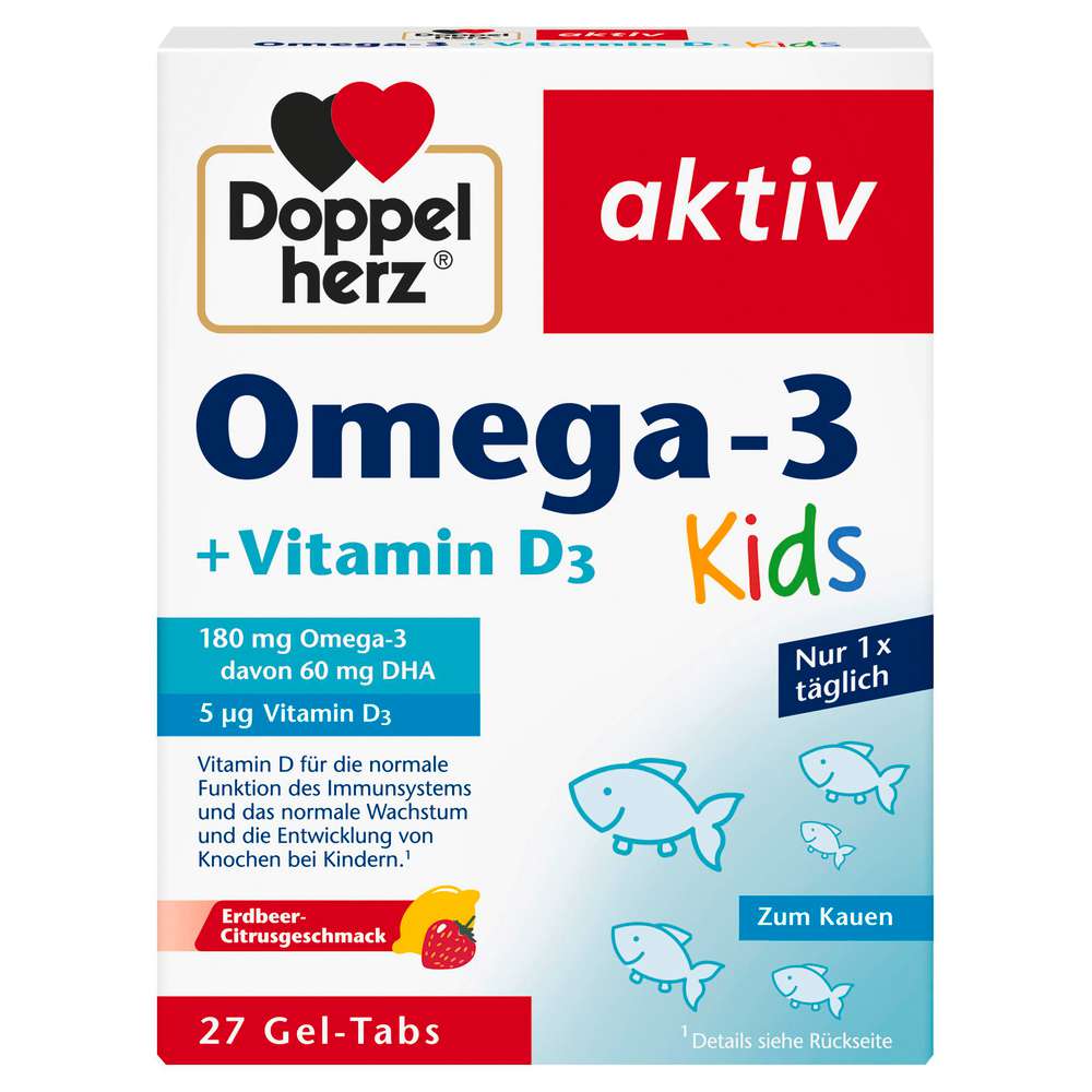 Produktabbildung Doppelherz Omega-3+Vitamin D3 Kids Gel-Tabs