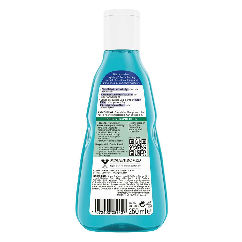 Produktabbildung Guhl Shampoo Langzeit-Volumen, blauer Lotus