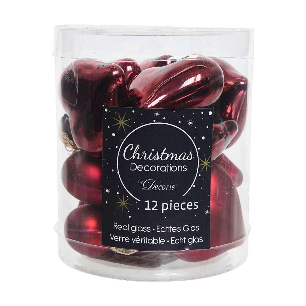Produktabbildung Kaemingk Weihnachts-Herz, Glas, Rot, 4x4,5cm