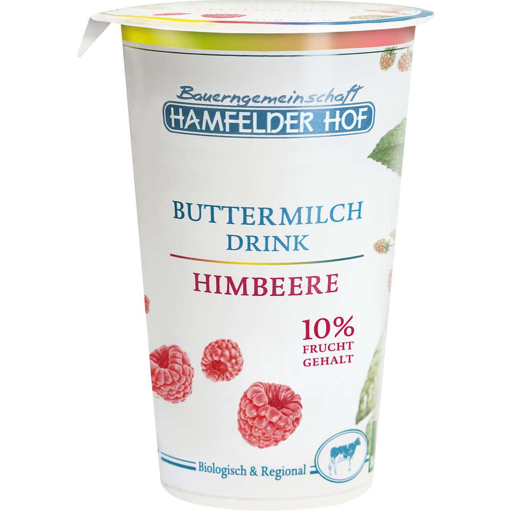 Produktabbildung Hamfelder Hof Buttermilch Drink Himbeere
