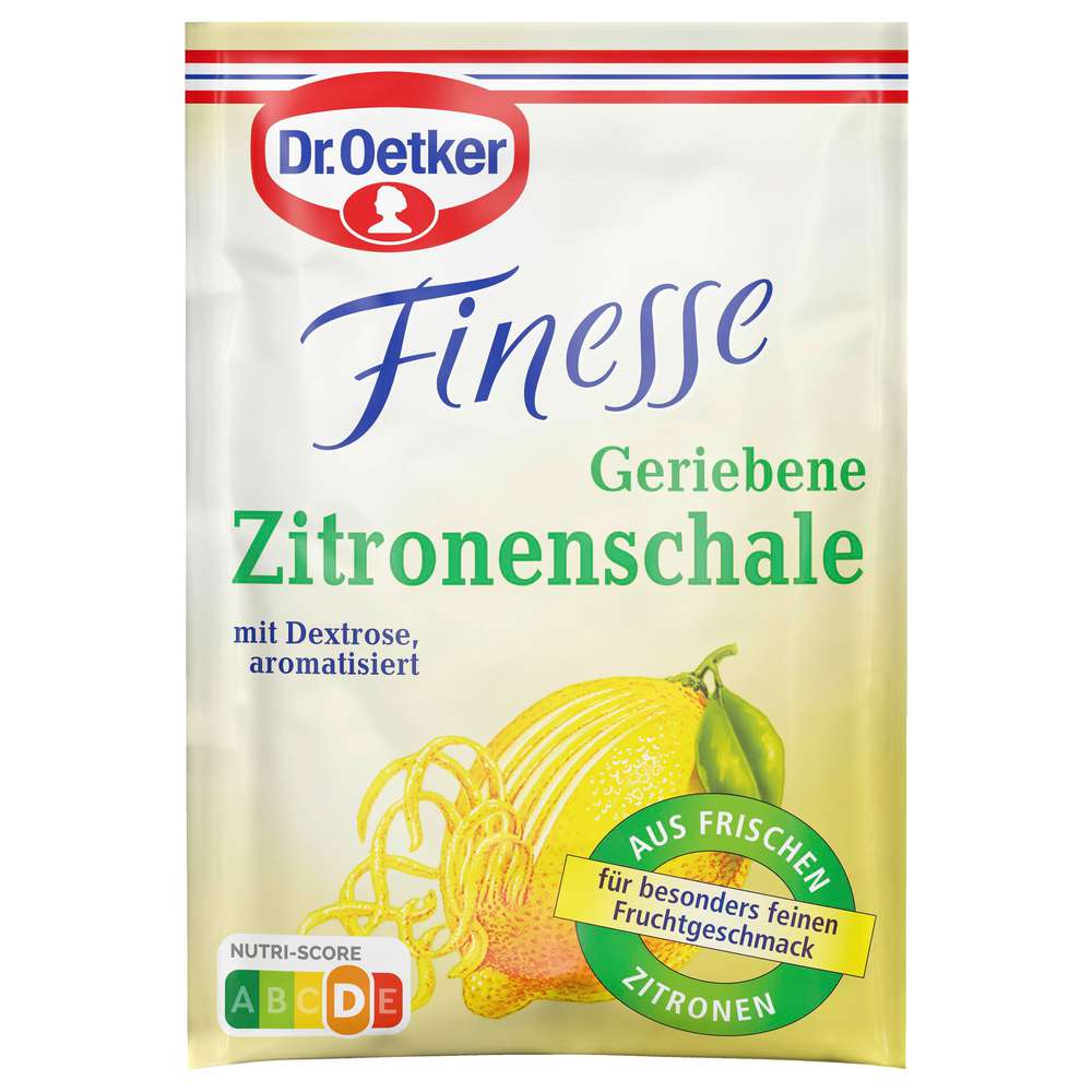 Produktabbildung Dr. Oetker Geriebene Zitronenschale Finesse, aromatisiert