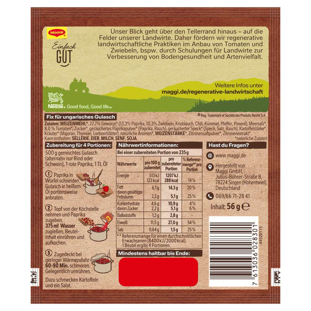 Produktabbildung Maggi Maggi Fix, Ungarisches Gulasch