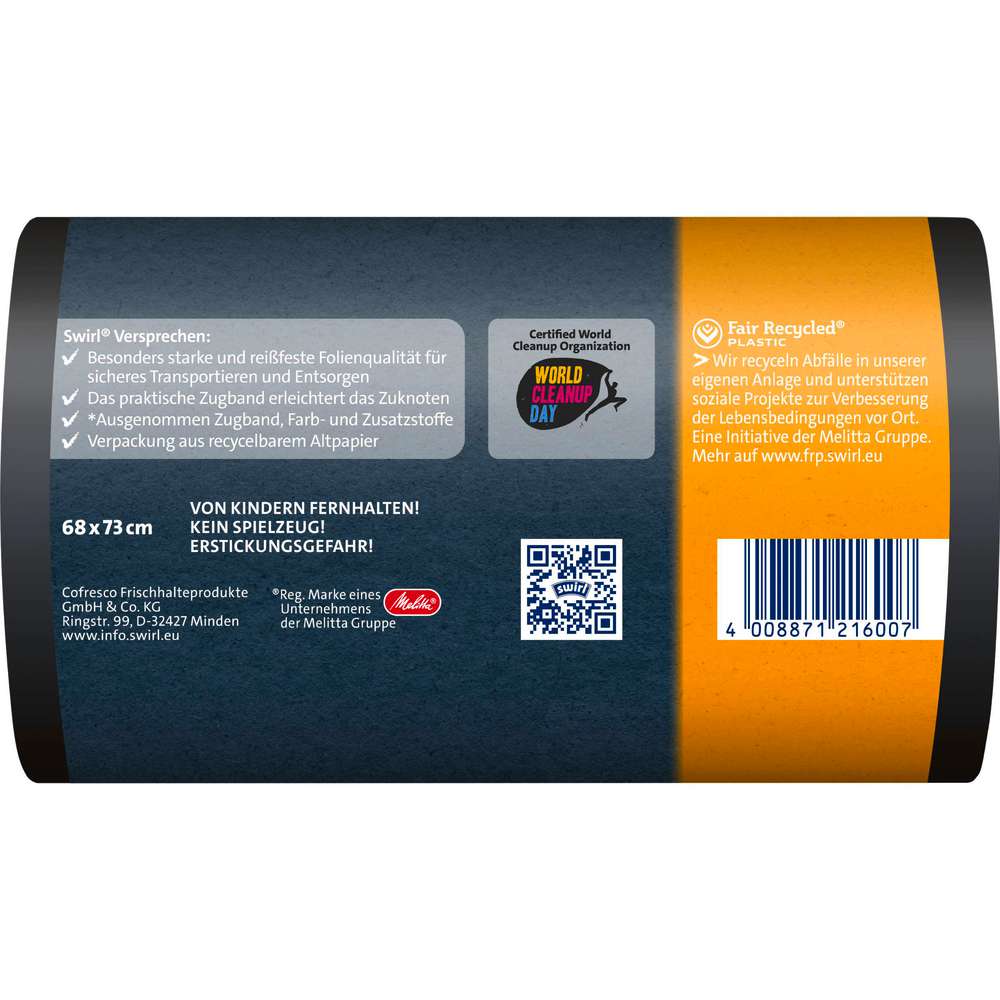 Produktabbildung Swirl Schwerlast Abfallsäcke, bis zu 25kg, 12 x 60l