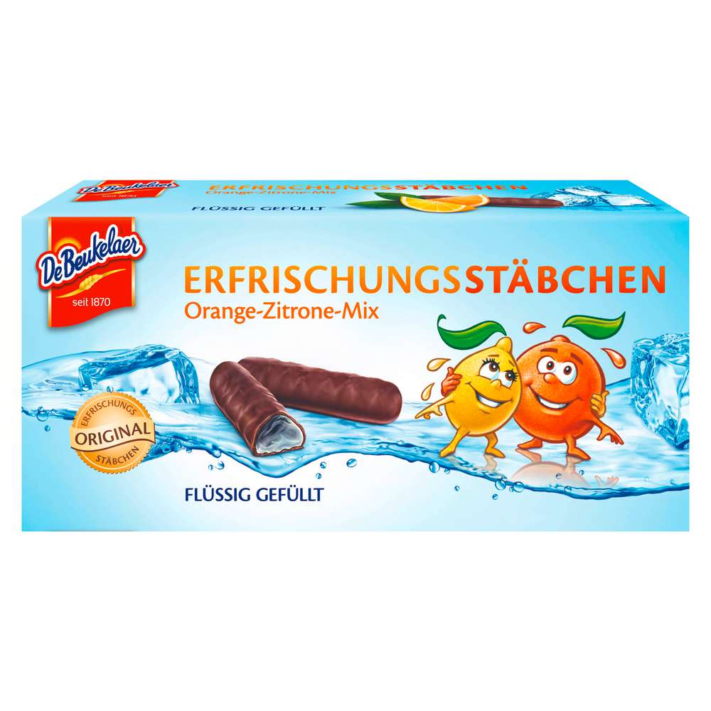 Produktabbildung De Beukelaer Erfrischungsstäbchen Orange-Zitrone-Mix