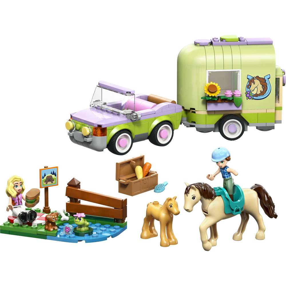 Produktabbildung Lego LEGO Friends Pferd und Fohlen mit Pferdeanhänger 42695