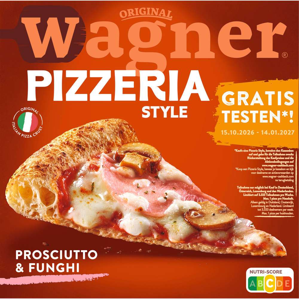 Produktabbildung Wagner Pizza Pizzeria Style, Prosciutto & Funghi