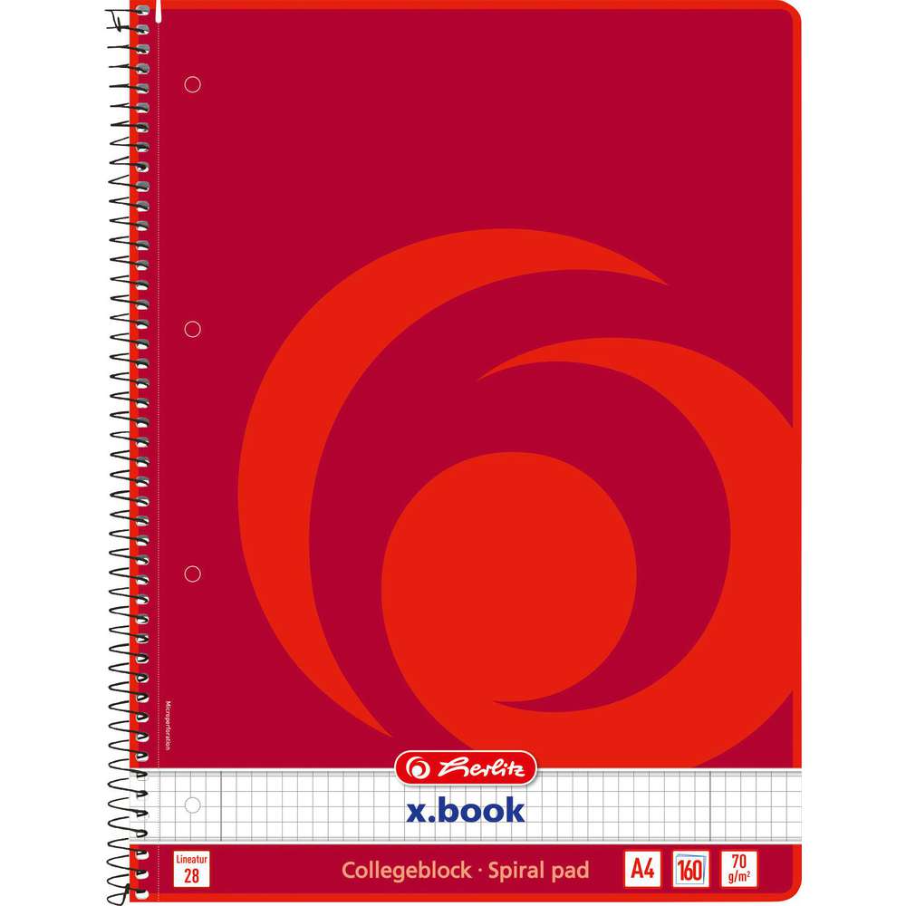 Produktabbildung Herlitz Spiralblock A4, Lin 28, 160 Blatt