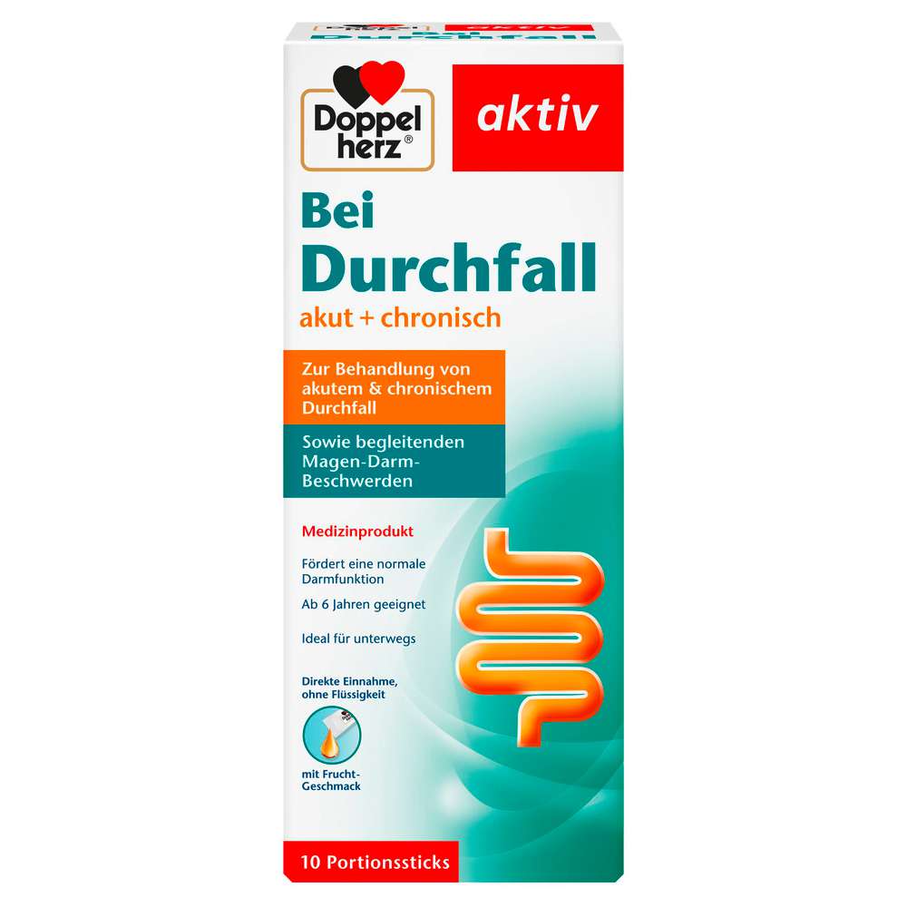 Produktabbildung Doppelherz Durchfall aktiv Sticks mit Fruchtgeschmack