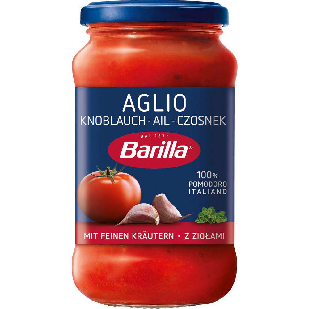 Produktabbildung Barilla Pasta Sauce Aglio mit Tomaten, Rotwein & Kräutern