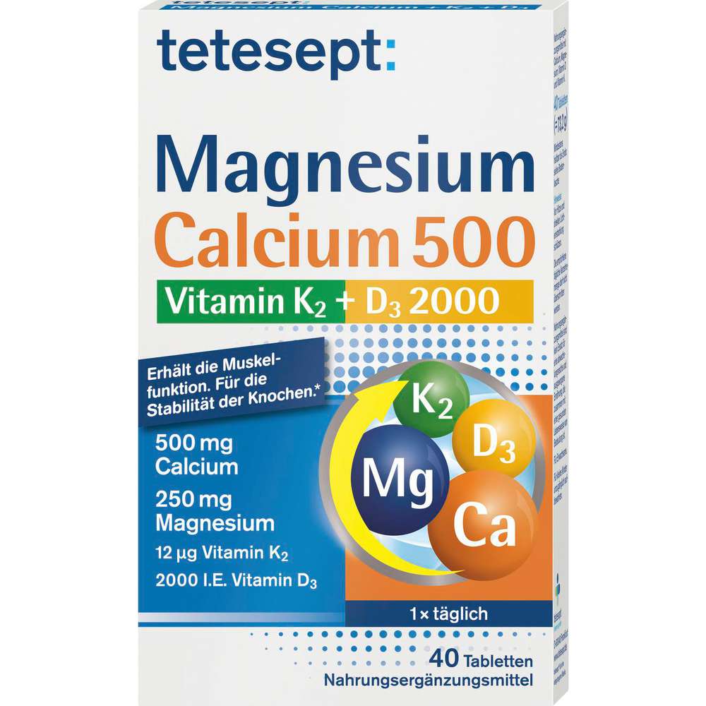 Produktabbildung tetesept Magnesium +Calcium 500