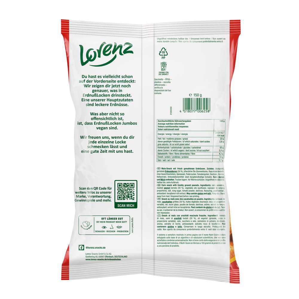 Produktabbildung Lorenz Flips Erdnusslocken Jumbo