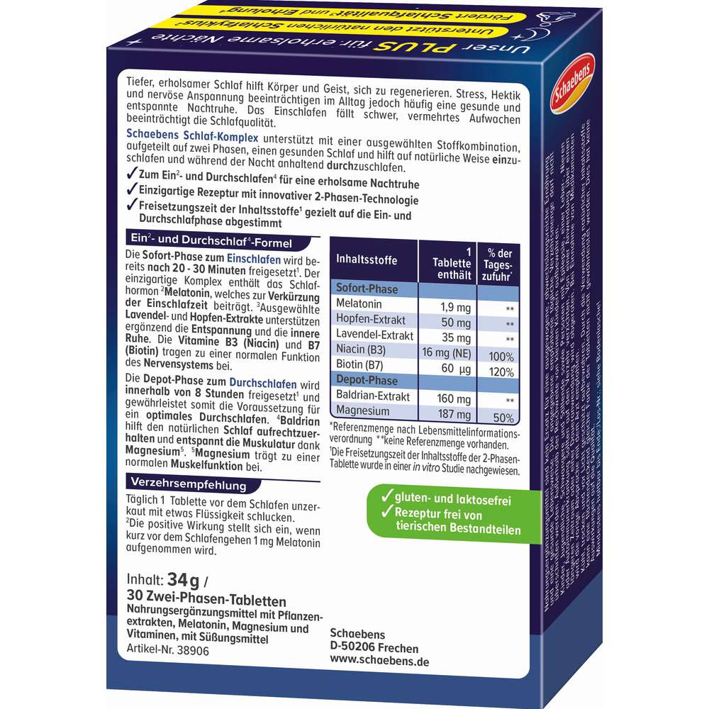 Produktabbildung Schaebens Schlaf-Komplex Tabletten