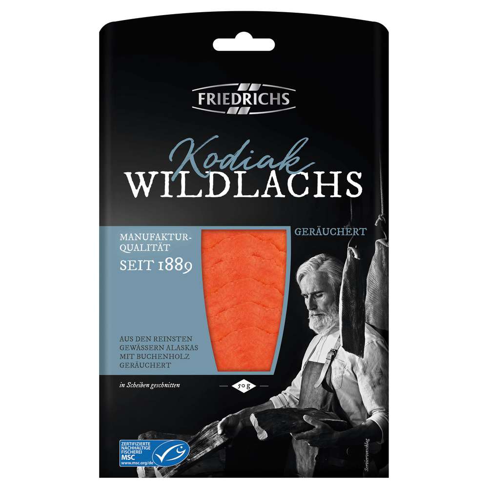 Produktabbildung Friedrichs Kodiak Wildlachs geräuchert