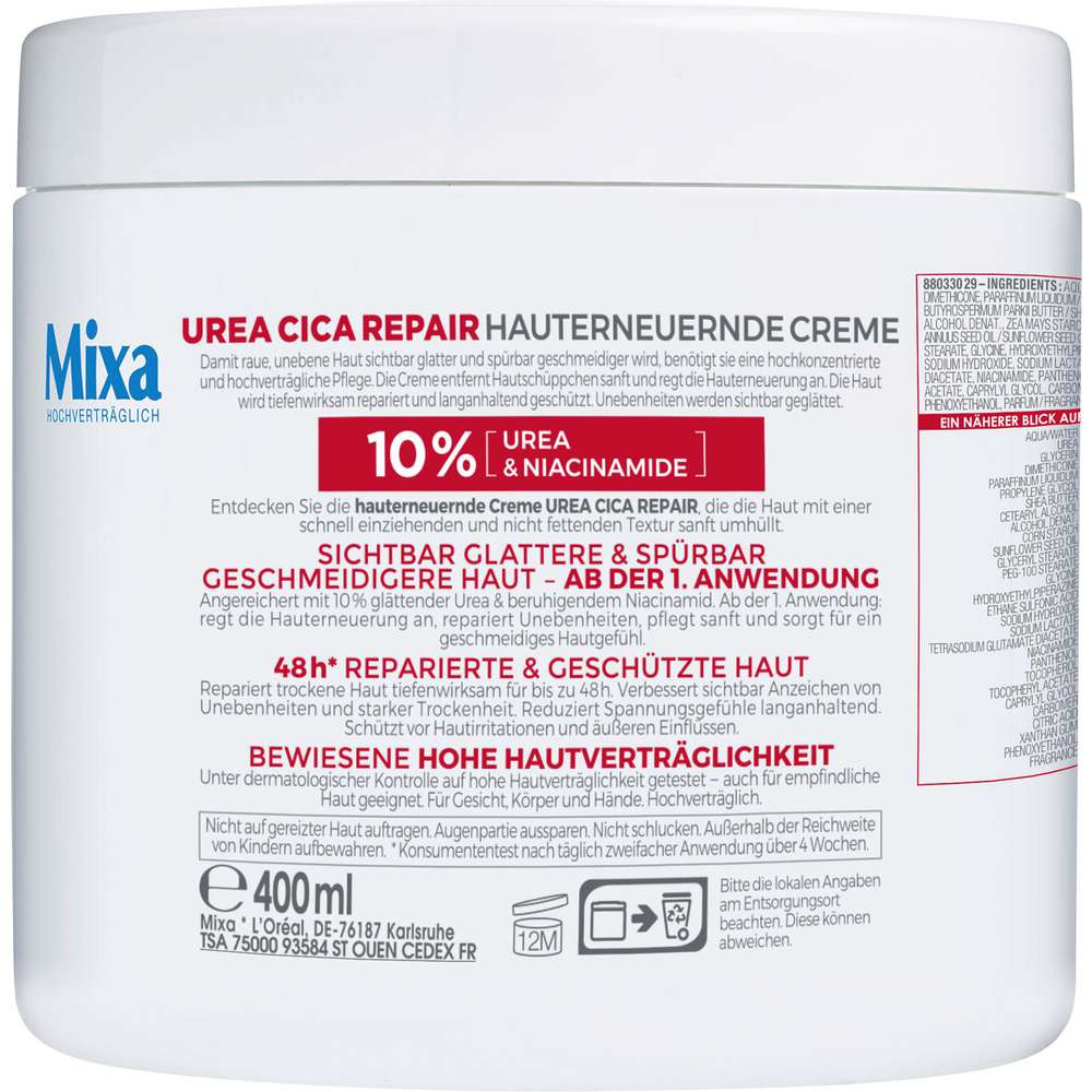 Produktabbildung Mixa Pflegecreme Urea Cica Repair
