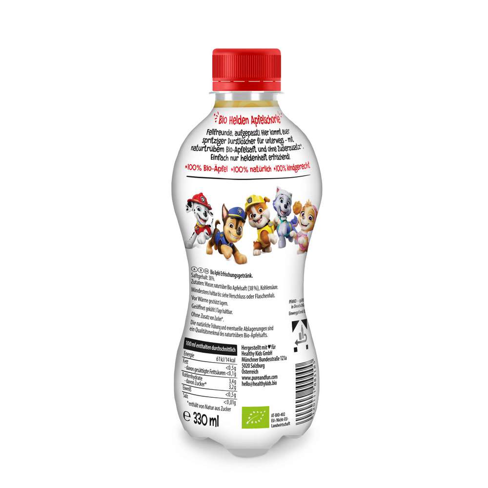 Produktabbildung Pure & Fun Bio Apfelsaftschorle Paw Patrol