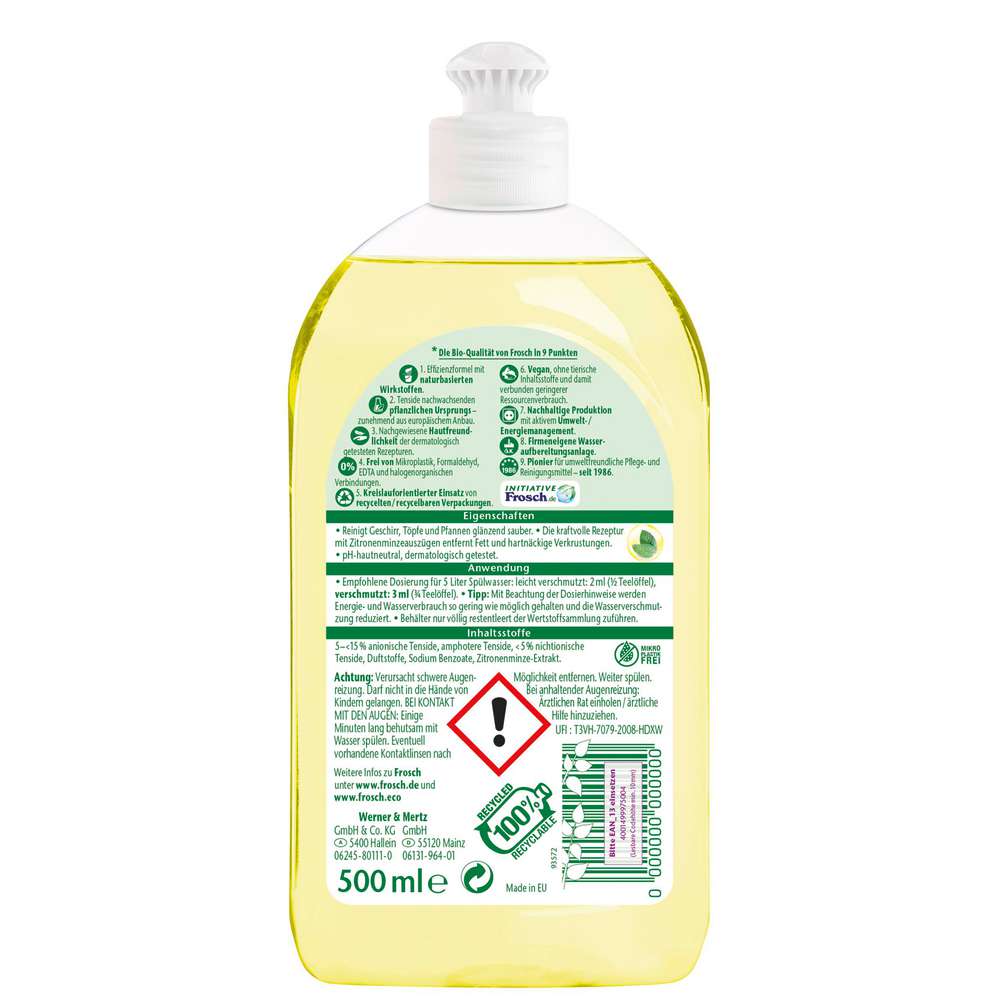 Produktabbildung Frosch Kraft-Spülmittel, Zitronenminze