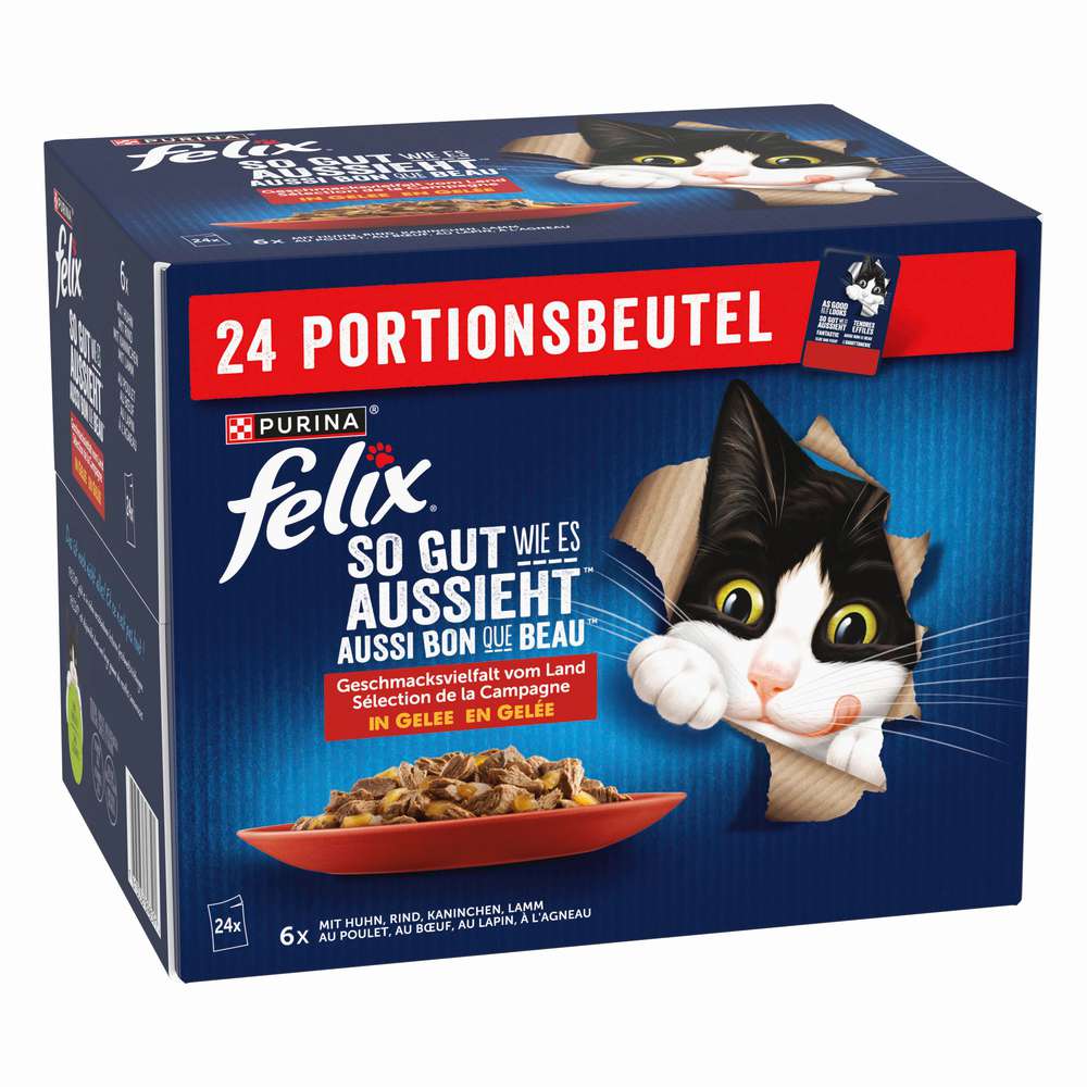 Produktabbildung Purina Katzen-Nassfutter Felix, So gut wie es aussieht, Fleischvielfalt in Gelee