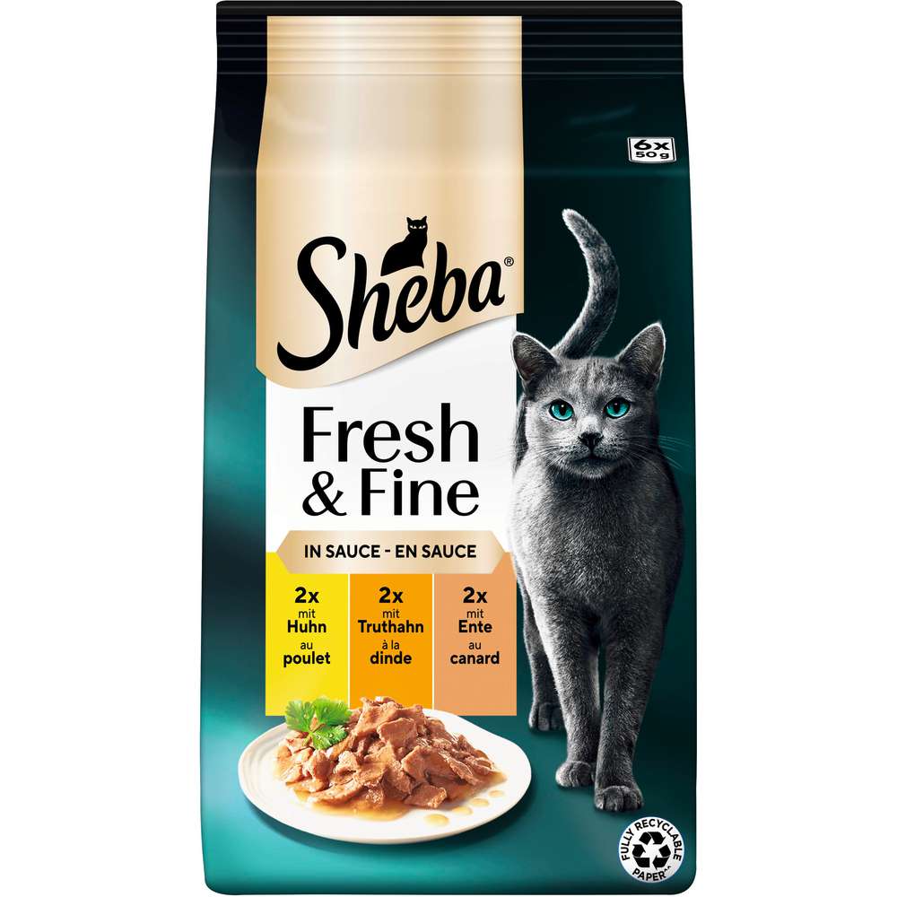 Produktabbildung Sheba Katzen-Nassfutter Fresh & Fine, Huhn/Lachs/Sauce