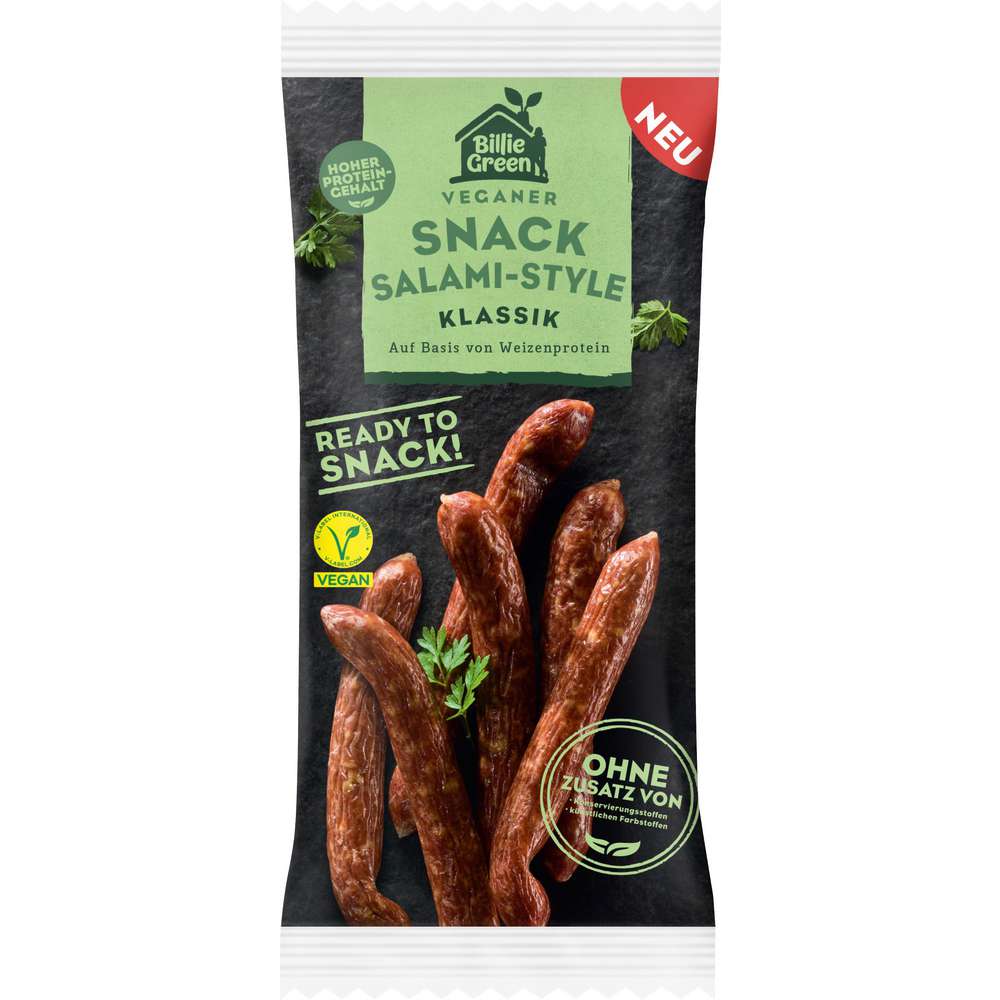 Produktabbildung Billie Green Veganer Snack Salami Style, Klassik