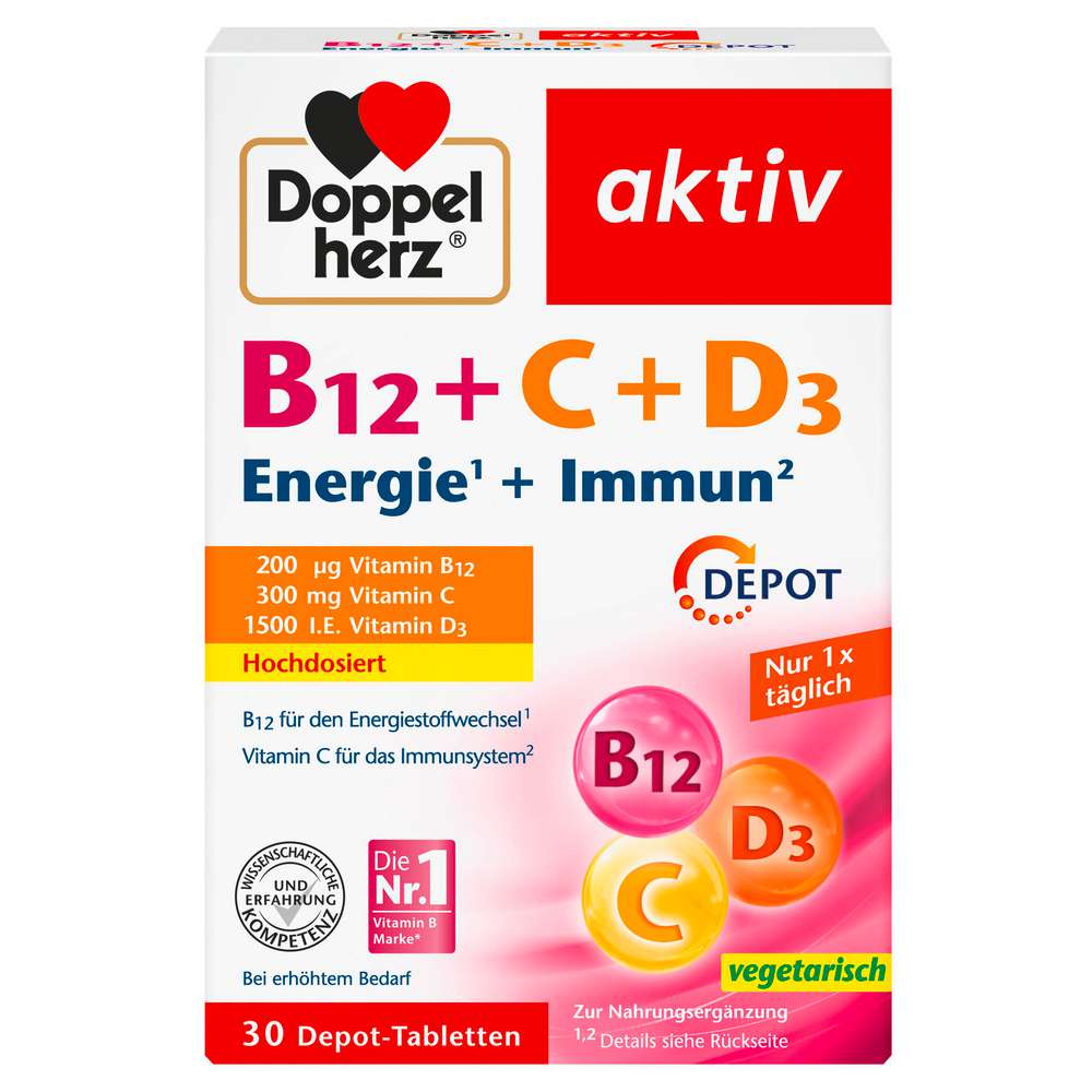 Produktabbildung Doppelherz Vitamin B12+C+D3 Kapseln