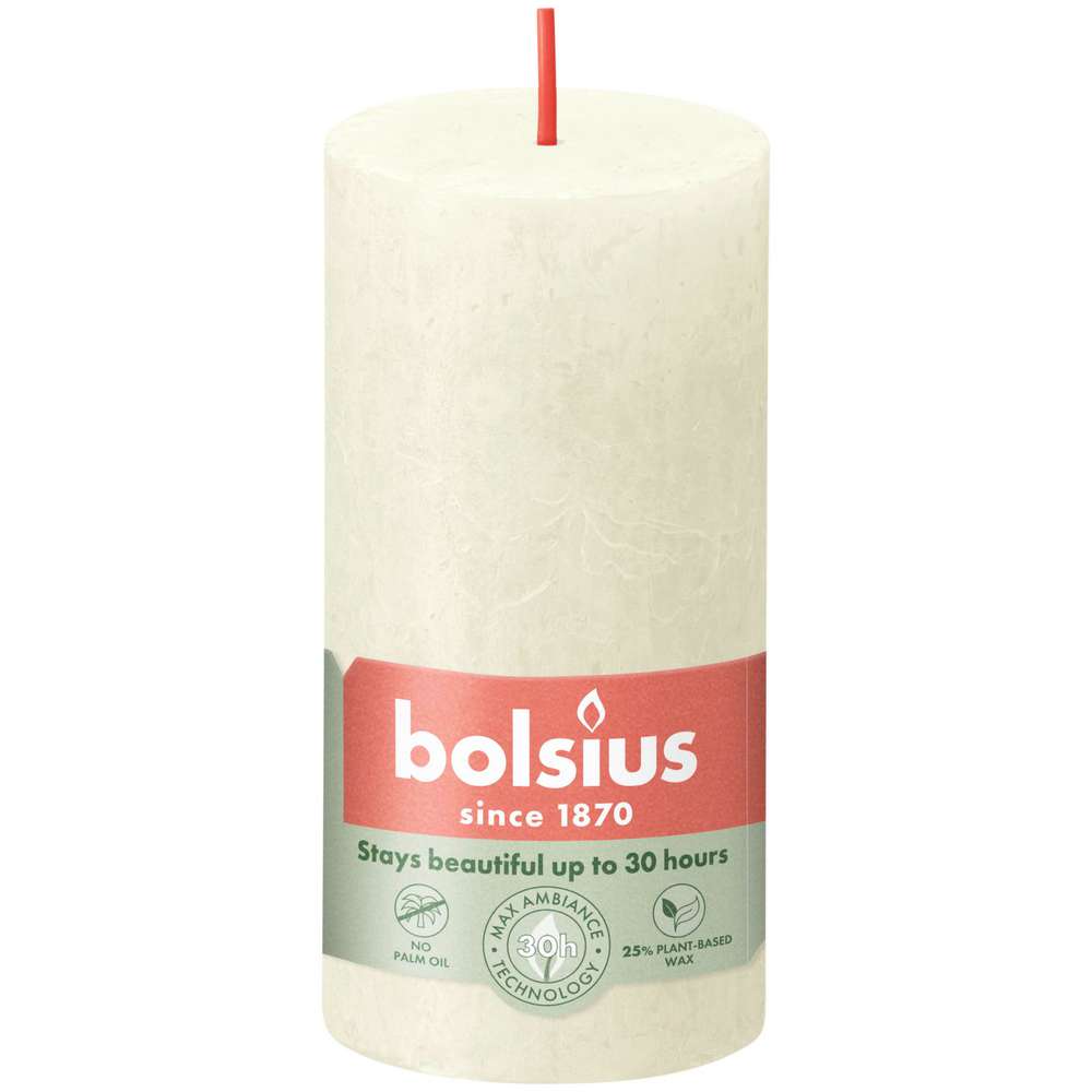 Produktabbildung Bolsius Rustik Kerze 10x5cm, weiche perle