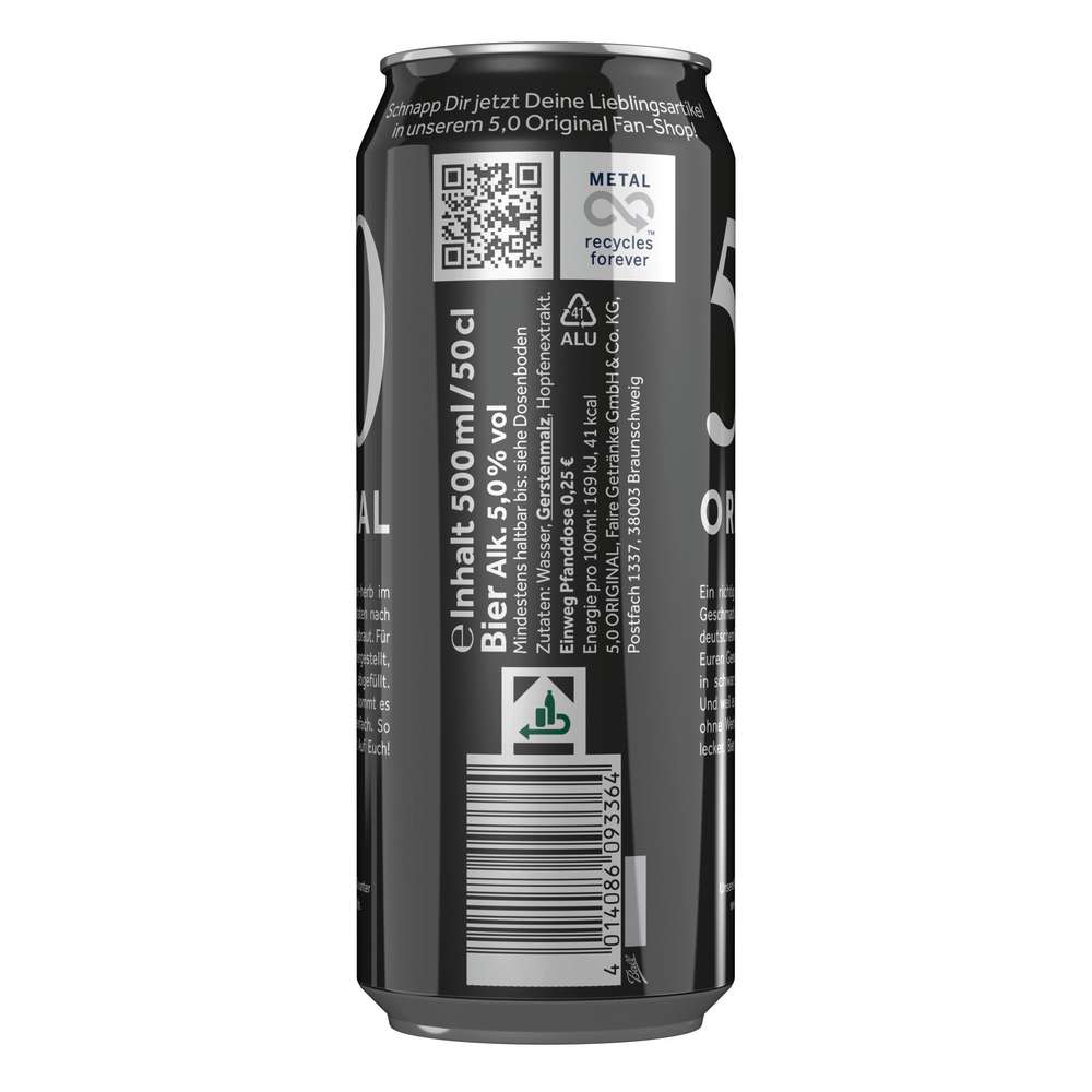 Produktabbildung 5,0 Original Pilsener Bier 5%