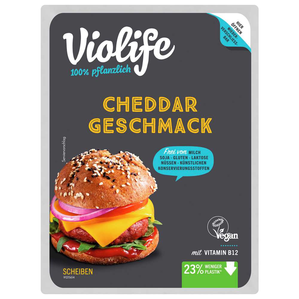 Produktabbildung Violife Vegane Cheddar Scheiben Käseersatz