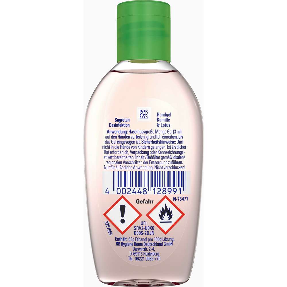 Produktabbildung Sagrotan Mini Hand-Desinfektionsgel, Kamille & Lotus