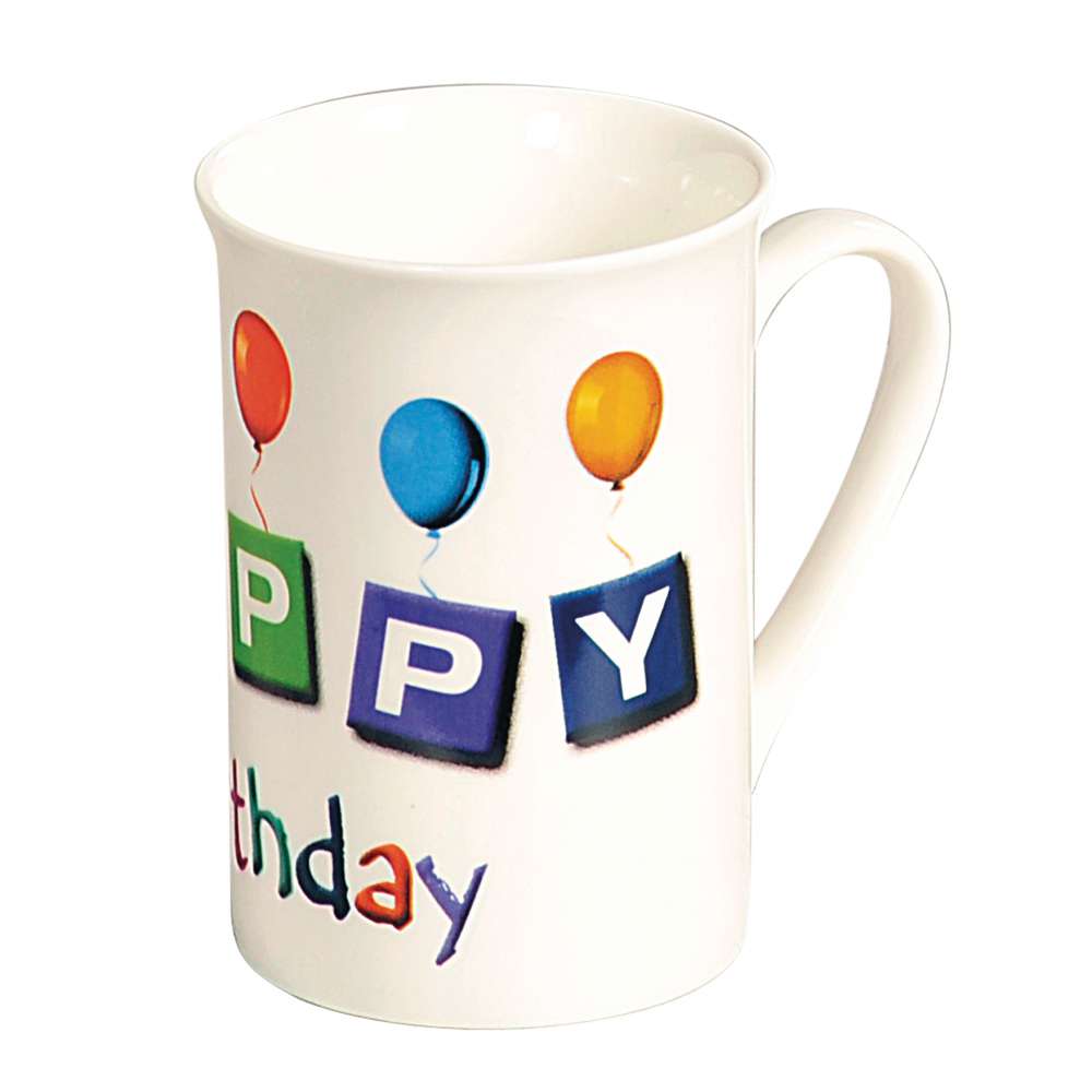 Produktabbildung Ligno Dekor-Tasse, Happy Birthday