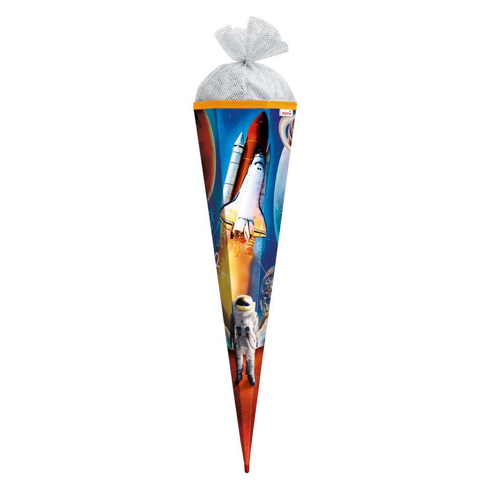 Produktabbildung Roth Motivschultüte, Weltraum, 85cm, Silbertüll
