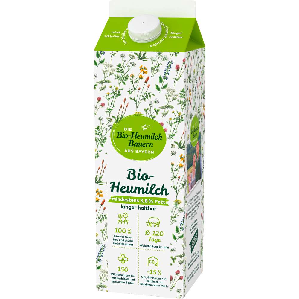 Produktabbildung Die Heumilch Bauern Bio Heumilch 3,8% Fett, länger haltbar