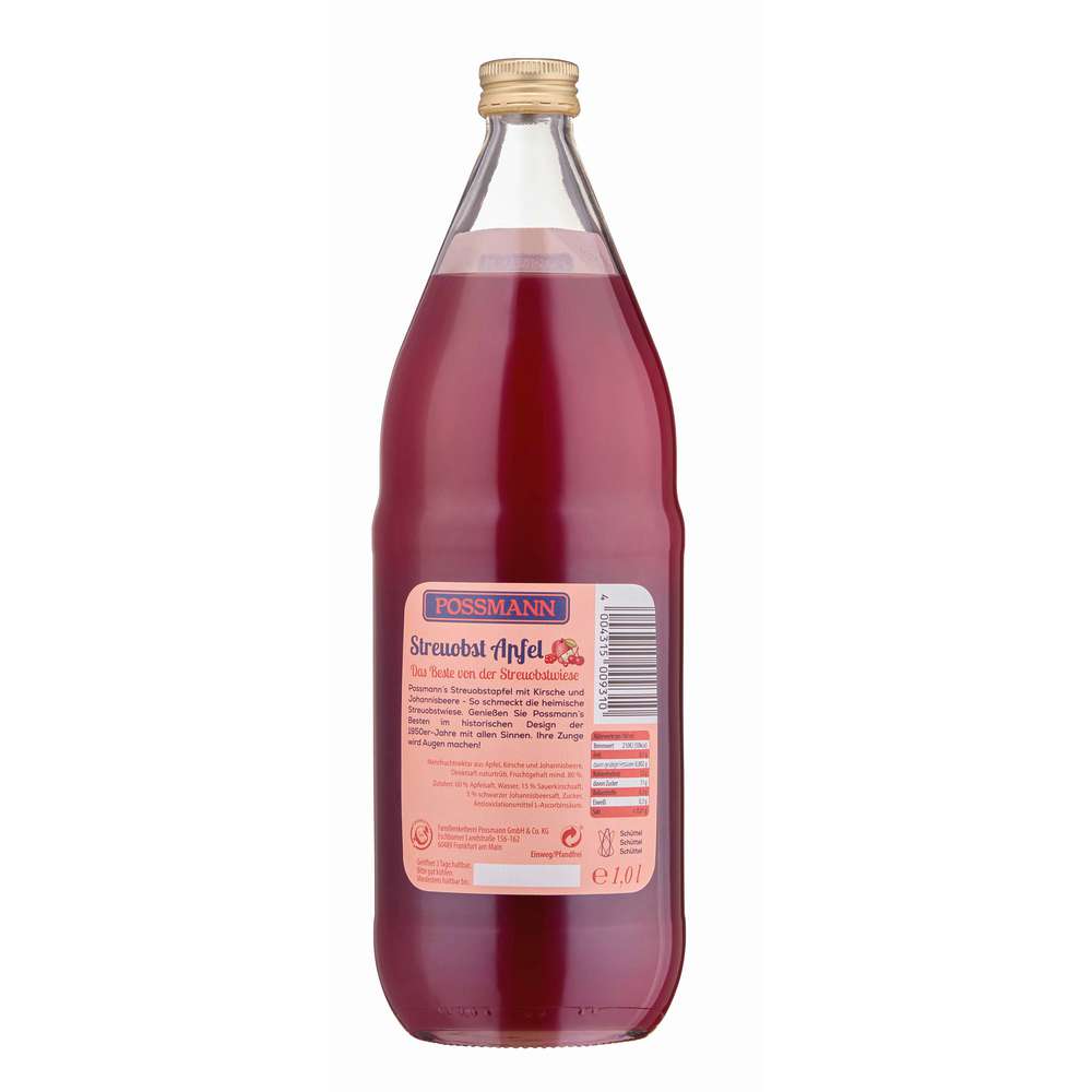 Produktabbildung Possmann Streuobstsaft Kirsche & Johannisbeere