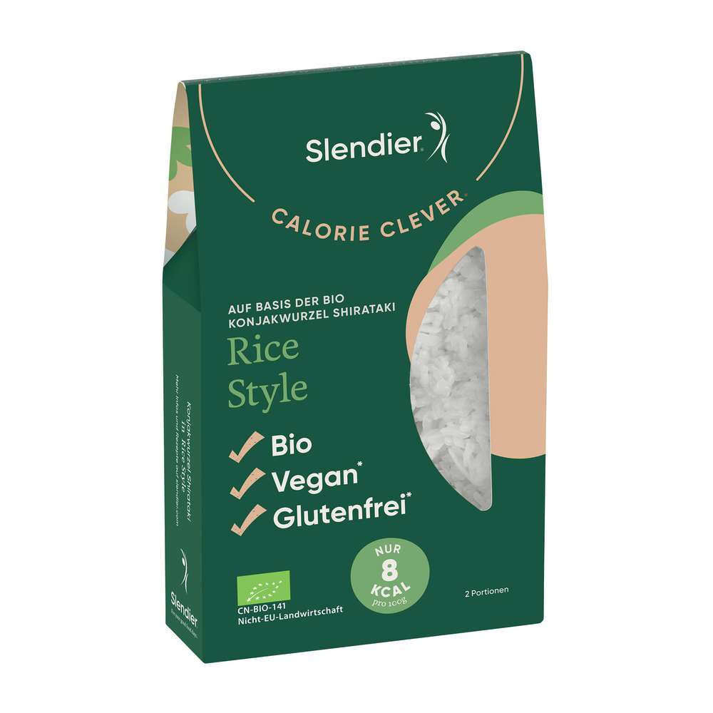 Produktabbildung Slendier Bio Rice Style auf Konjakwurzel Basis