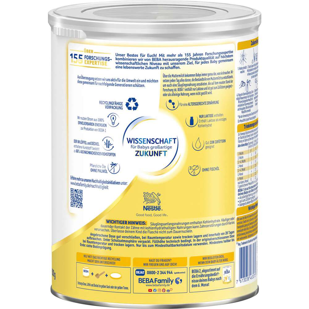 Produktabbildung Nestle Beba Anfangsmilch 1