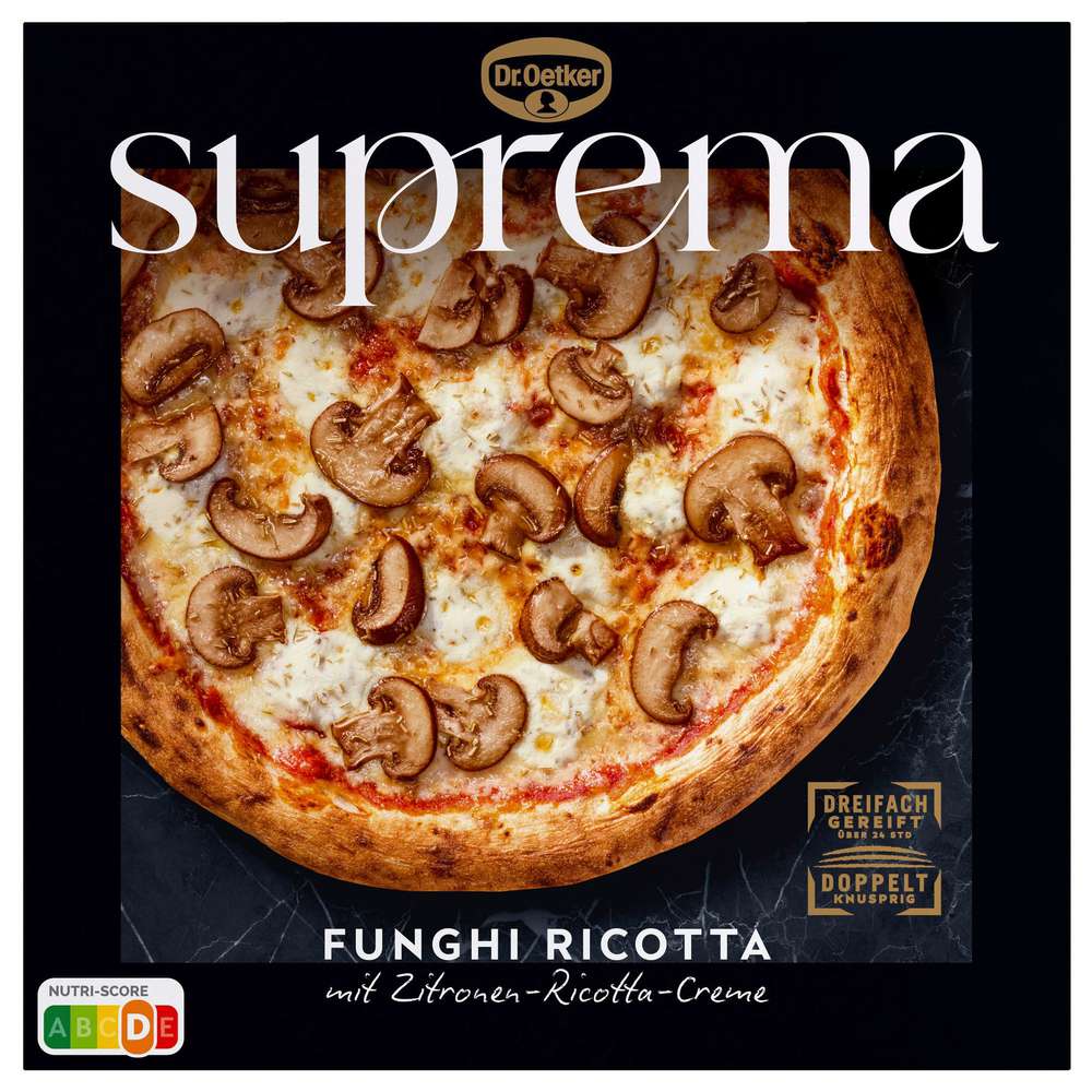 Produktabbildung Dr. Oetker Pizza Suprema, Funghi Ricotta, tiefgekühlt