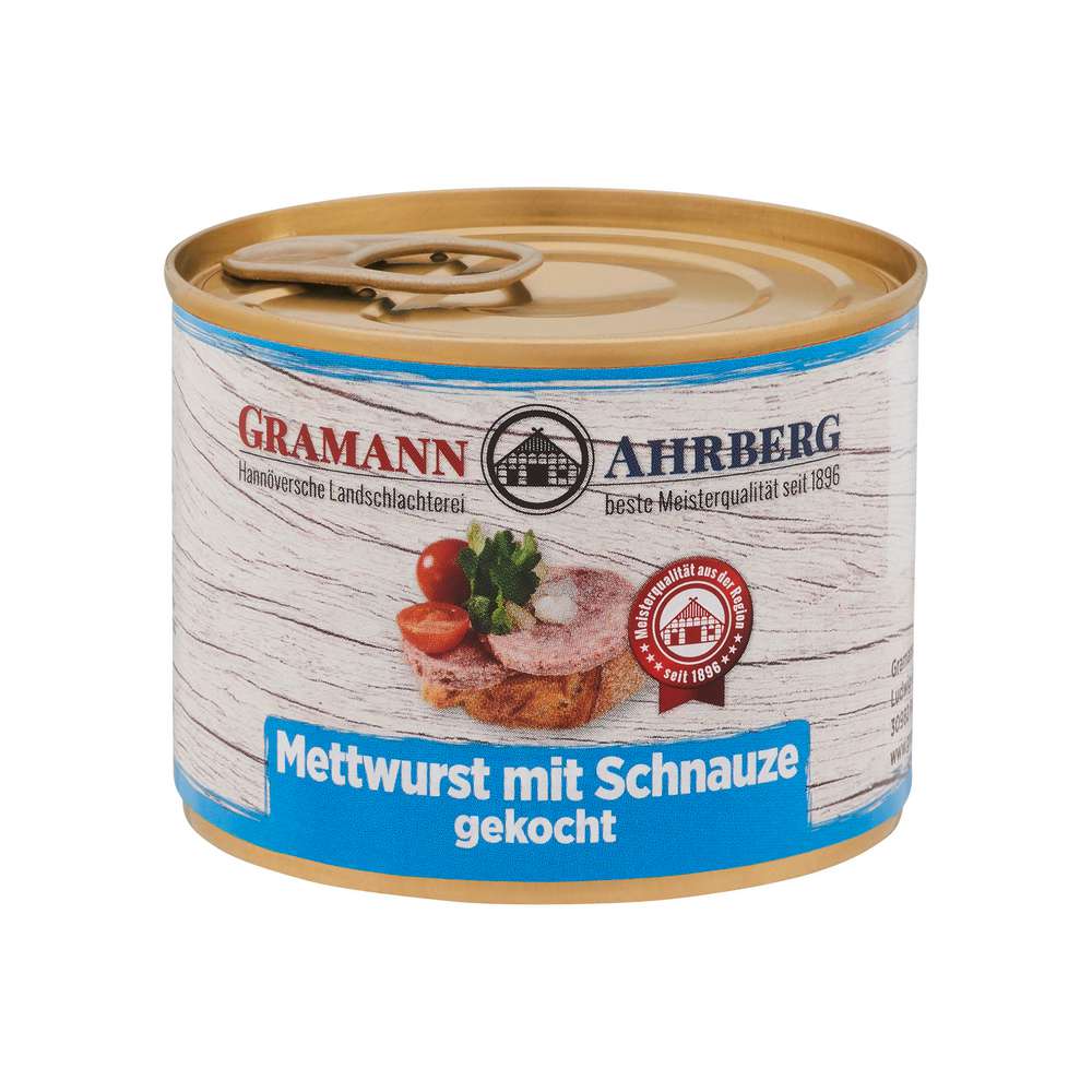 Produktabbildung Gramann & Ahrberg Mettwurst mit Schnauze, gekocht